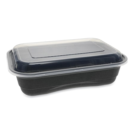 Pactiv Versa2Go Containers, 8.4 x 5.6 x 2, 36 oz, 1-Comp, Black/Clear, PK150 NV2GRT3688B